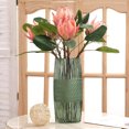 thumbnail image 3 of 3Pcs Artificial Protea Cynaroides Flowers, Faux Pink Flower King Protea Fake Flowers for Home Office Wedding Party Table Centerpieces Decor (Pink), 3 of 5