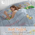 thumbnail image 3 of Easter Rabbits Twin Size Comforter Set, Colorful Eggs Floral Grass Butterfly Blue Wood Grain Bedding for All Seasons, 4 Pcs Bed Set, 1 Quiltcover (68"x86") ,1Sheet(67"x116"), 2Pillowcases (30"x20"), 3 of 9