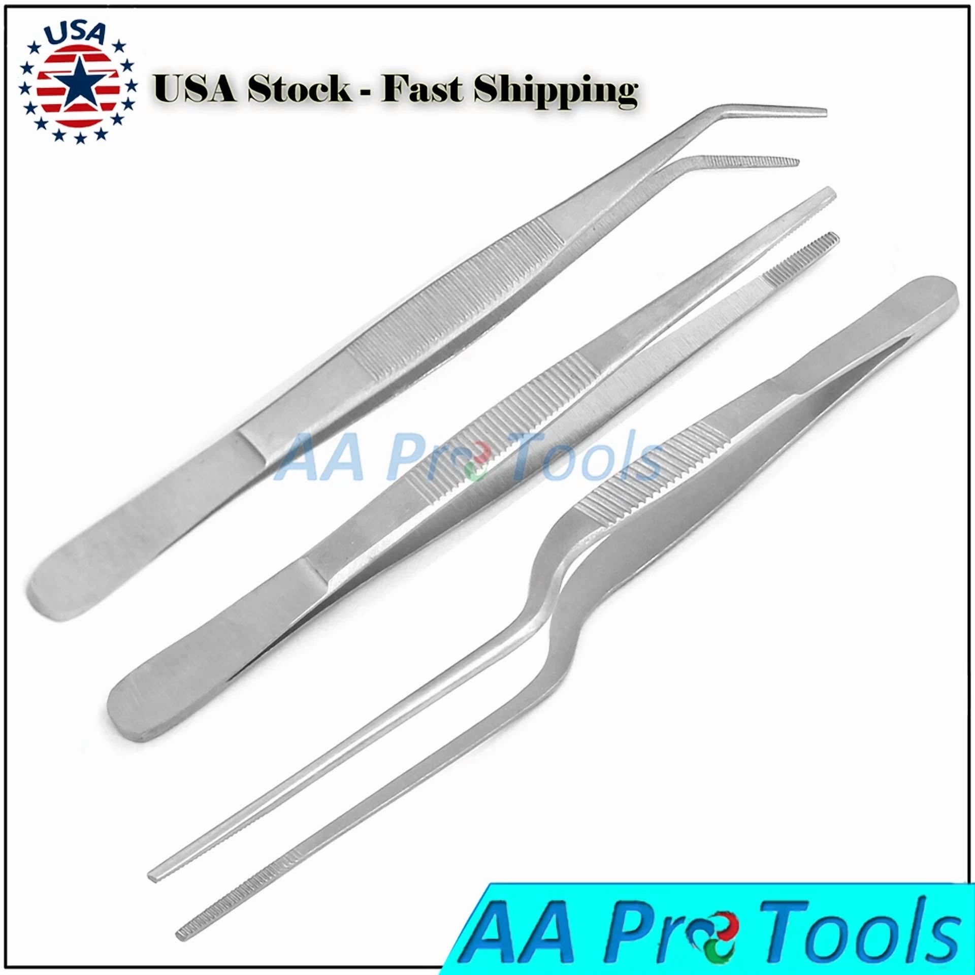 CIRCLE- Kitchen Cooking Tweezers, 3 Pcs Precision Tongs Offset Tip Food Design Styling