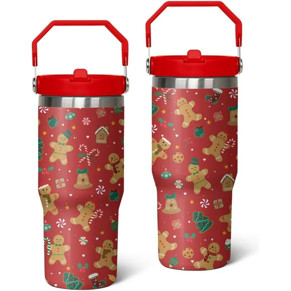 30oz Gingerbread Tumbler with Handle