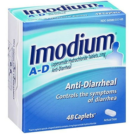 Paquet de 2 Imodium antidiarrhéiques 48 Caplets lopéramide Chlorhydrate Chaque