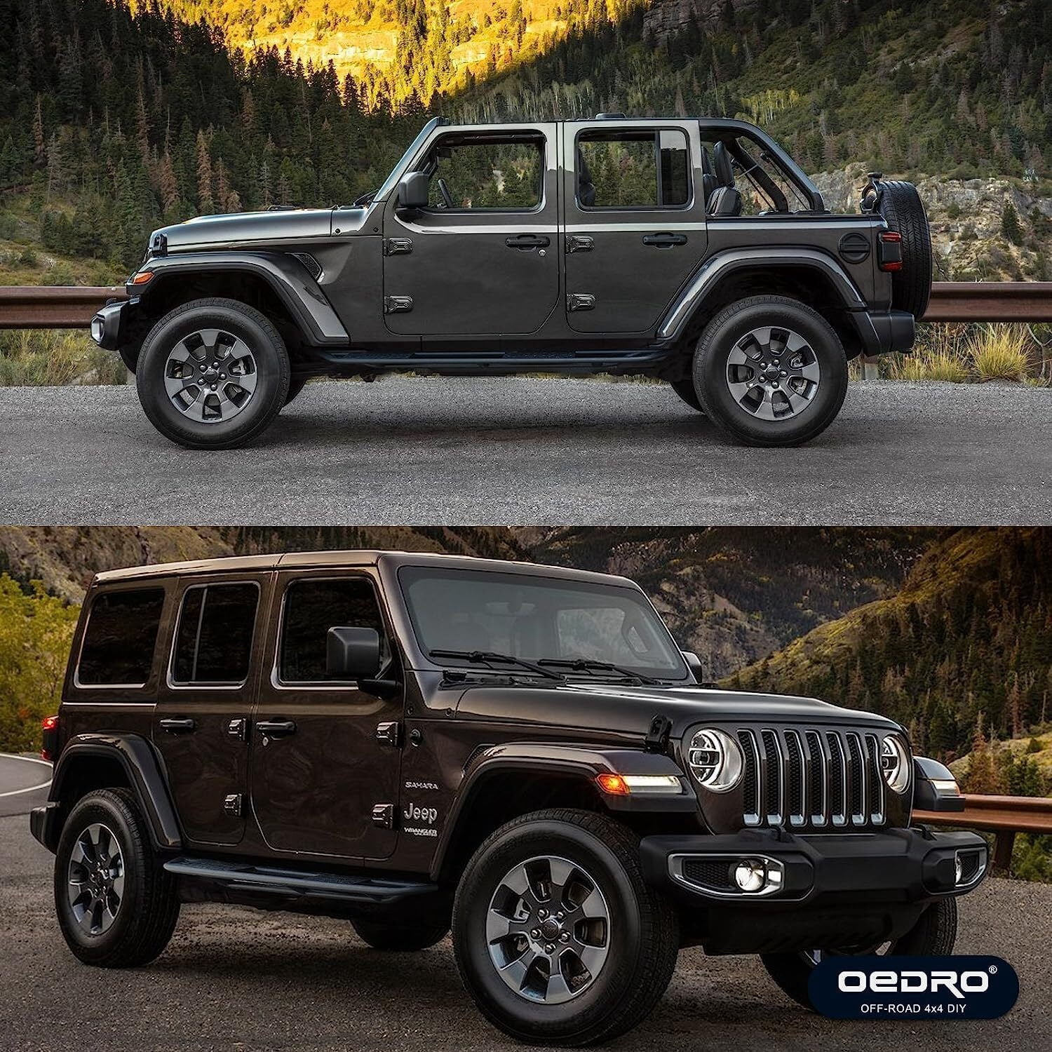 RVNI 6" Running Boards for 2018-2024 Jeep Wrangler JL & Unlimited 4 Door, Tube Truck Side Step Bars Black Textured Nerf Bars
