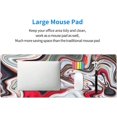 thumbnail image 3 of Marble Ink Mouse Pad 31.5 x 11.8 Inch XL Extended Large Keyboard NonSlip Rubber Base with Stitched Edges, Red and White Grey Marble Pattern for Home Office Gaming, 3 of 6