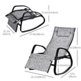 thumbnail image 3 of Outsunny Patio Adjustable Texteline Rocking Lounge Chair Zero Gravity Rocker Outdoor Recliner Seat w/ Pillow, Footrest, 3 of 10
