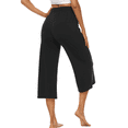 thumbnail image 2 of Women’s Capri Yoga Sweatpants with Pockets High Waist Drawstring Flared Pants Casual Workout Lounge Flare Leggings for Summer, 2 of 8