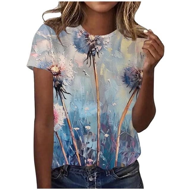 WEAIXIMIUNG T-Shirt à Manches Courtes Col Rond Imprimé pour Femmes Saint-Valentin