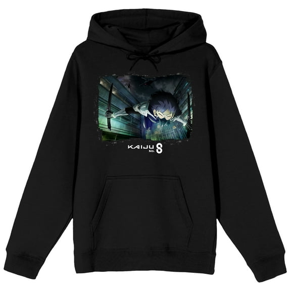 Kaiju No. 8 Soshiro Hoshina Dual Blades Long Sleeve Black Adult Hooded Sweatshirt-Medium