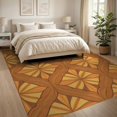 thumbnail image 3 of ODIKA 8'x10' Washable Area Rug Durable, Non-Slip Orange Tone Contemporary Balanced Abstract Expressionist Mid for Living Room, Under Sectional, Family, 3 of 7