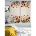 thumbnail image 2 of Red Poppy Sunflowers Sheer Curtains for Living Room Bedroom Spring Floral Farmhouse Sheer Curtains 63 Inch Long 2 Panels Set Light Filtering Curtain Window Treatments Drapes for Dining Room, 2 of 6
