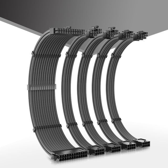 TEUCER ATX 24Pin 8P EPS PCI-E PSU GPU CPU Placa base Cable de extensión (Gris)