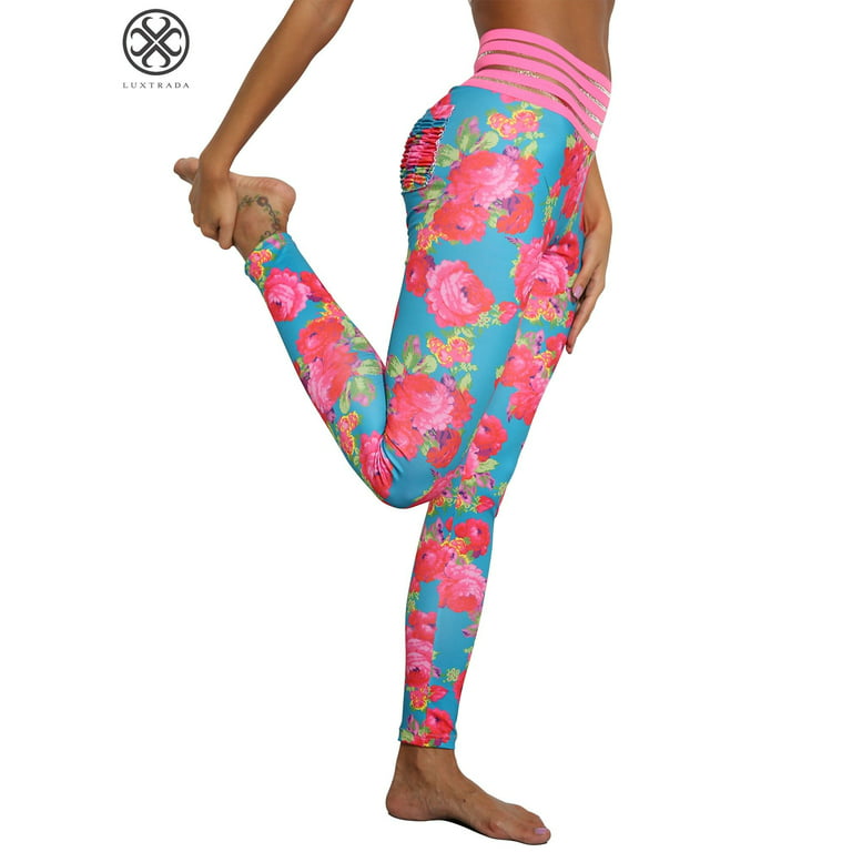 Luxtrada Women's High Waisted Bottom Scrunch Leggings Ruched Yoga