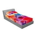 thumbnail image 2 of Ambesonne Floral Fitted Sheet & Pillow Sham Set, Abstract Creative Art, Twinxl, Multicolor, 2 of 2