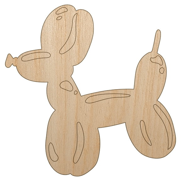 Balloon Animal Dog Wood Shape Unfinished Piece Cutout Craft DIY Projects - 4.70 Inch Size - 1/8 Inch Thick