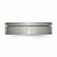 thumbnail image 3 of Solid Titanium Grooved 6mm Matte Brushed Finish Wedding Band Ring Size 6, 3 of 7