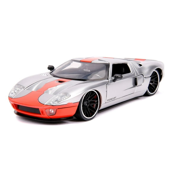 2005 Ford GT Hardtop, Silver and Orange - Jada Toys 31324 - 1/24 scale Diecast Model Toy Car