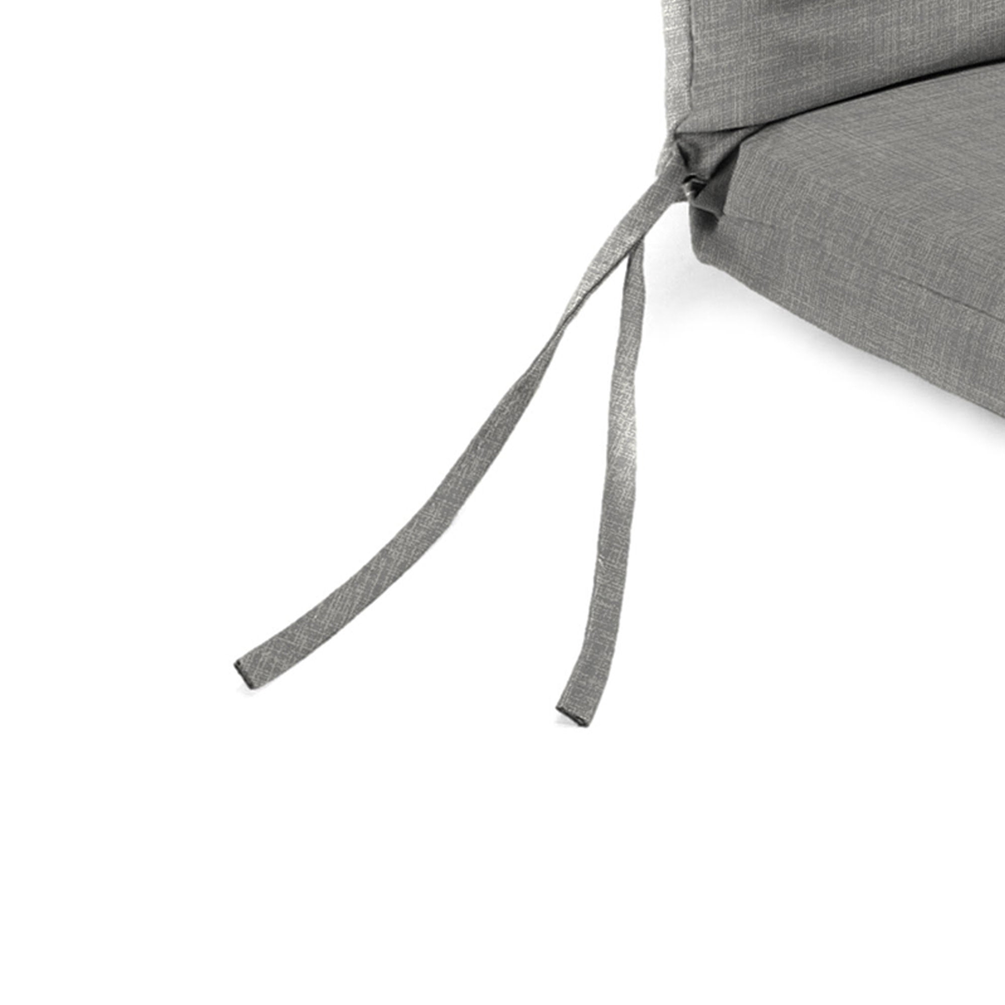 Jordan Manufacturing 44" x 21" Celosia Graphite Gray Crosshatch Rectangular Outdoor Chair Cushion with Ties and Hanger Loop