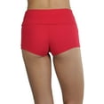 thumbnail image 2 of ToBeInStyle Women's Wide Waistband Rollover Yoga Shorts - Classic Red - L, 2 of 4
