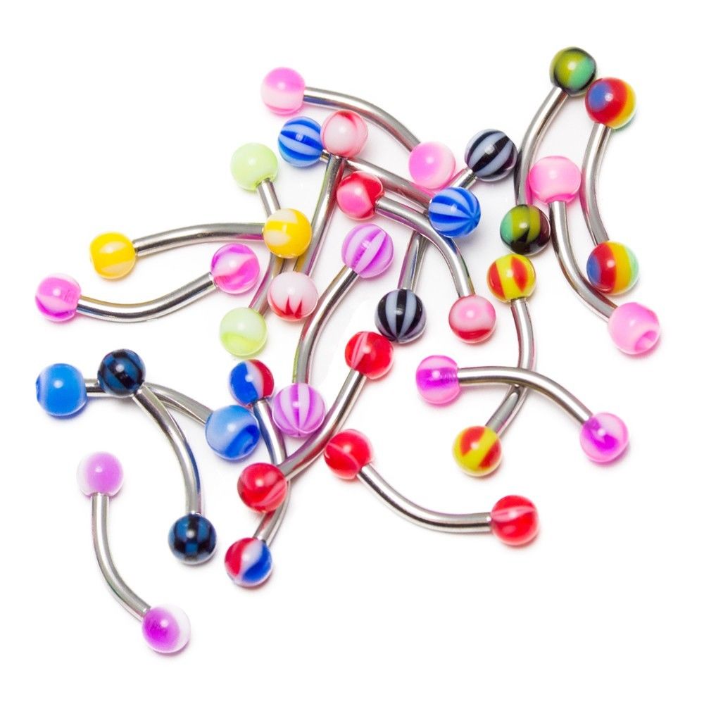 20 Pack of Eyebrow/Lip Piercing Jewelry No Duplicates Surgical