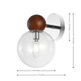 thumbnail image 3 of SAFAVIEH Rio LED Dark Walnut Metal Wall Sconce with Clear Shade, Set of 2, 3 of 8