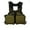 Olive Green Square Pocket - (Free Whistle) Brown in color, variant on Floating fishing life jacket, unisex buoyant life jacket, adjustable sailing life jacket, fishing life jacket, life vest