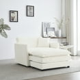 thumbnail image 2 of White Living Room Chair - Chenille Upholstery, High Sponge Padding, Solid Wood Frame Armchair With Ideal For And Bedroom In White, Built, 2 of 5
