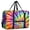 Pink and Yellow Tie Dye Pattern, variant on Blue and White Tie Dye Pattern Foldable Travel Duffel Bag, Under Seat Travel Tote with Front Pocket & Trolley Strap, Foldable Design Gifts for Air Travel Weekend Gym