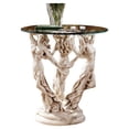 thumbnail image 4 of Design Toscano The Greek Muses Glass Topped Side Table, 20 Inch, Antique Stone, 4 of 5