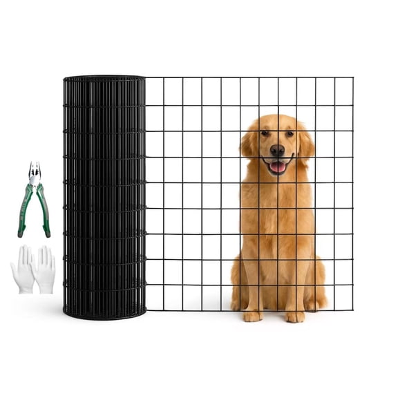Gearwell Fence Post Stakes, 6-Piece 4 ft Heavy Duty U-Post Metal Garden Fence Posts for Wire Mesh Fences, No-Dig Temporary Outdoor Yard Boundary, Black