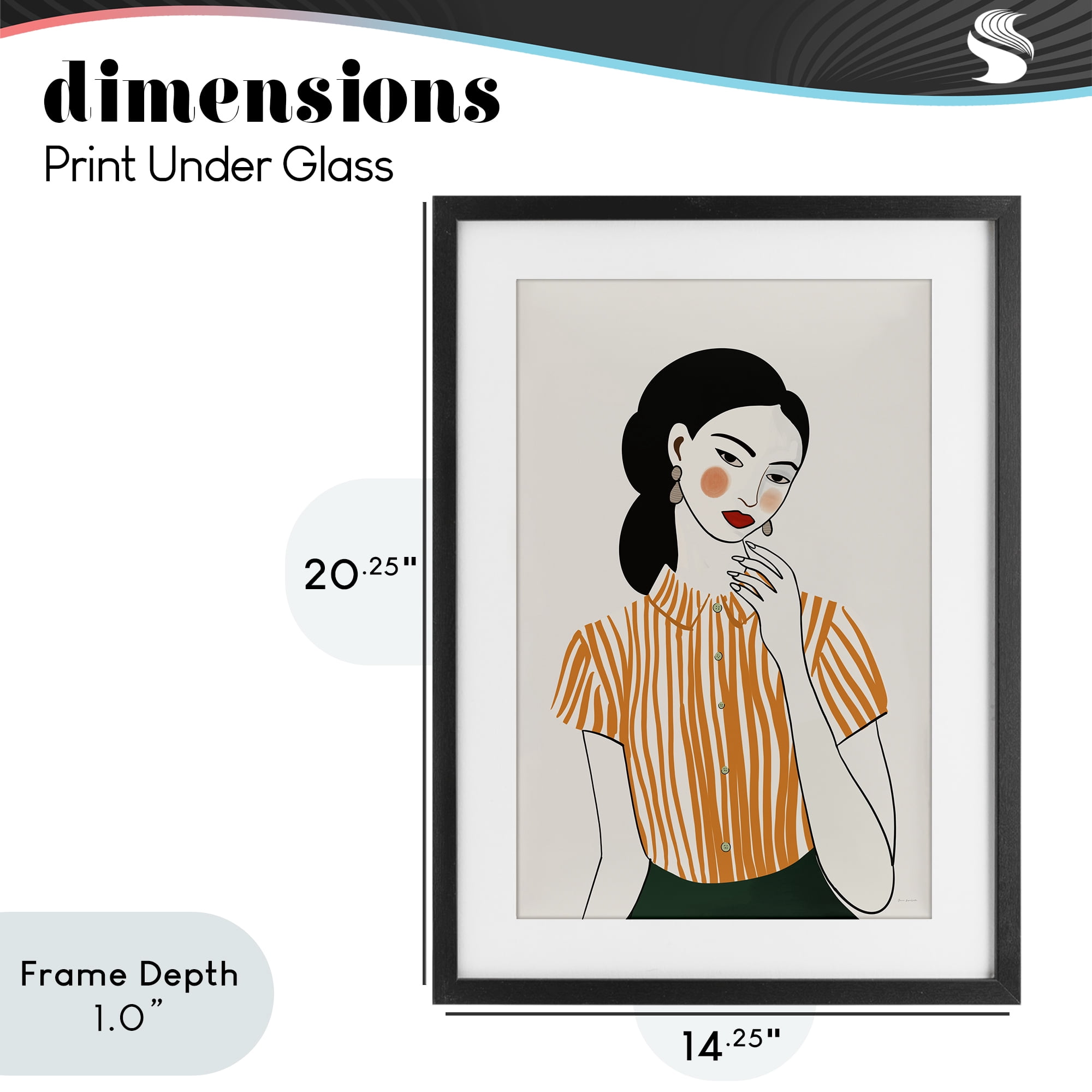 Stupell Industries Woman in Orange Blouse Black Framed Print Under Glass, design by Omar Escalante