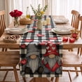 thumbnail image 4 of Sm:)e Watercolor Buffalo Plaid Love Heart Gnomes Valentine Table Runner 13 x 72 Inch, 4 of 9