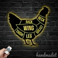 thumbnail image 3 of Handmadetneonsign Personalized Chicken Cuts Metal Wall Art LED Light, Custom Chicken Butcher Metal, 3 of 5