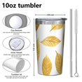 thumbnail image 4 of Golden Leaves Pattern 10oz Tumblers Stainless Steel Tumbler with Lid and Straw,Vacuum Insulated Double Wall Travel Tumbler Cups with Cleaning Brush for Coffee, Tea, 4 of 4