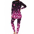 thumbnail image 2 of Starry Sakura Pajamas for Women Milk Silk Ultra Soft Sleepwear Long Sleeve Top and Pants Loungewear Set, 2 of 7