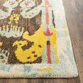 thumbnail image 3 of Safavieh Ikat 2'3" X 8' Hand Tufted Wool Pile Rug in Charcoal and Blue, 3 of 4