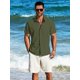 thumbnail image 3 of Camisa MAPICK casual de lino de manga corta con botones para hombre, 3 of 6