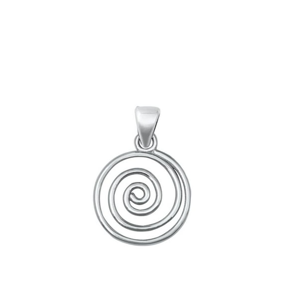 Sterling Silver Spiral Pendant Curl Swirl Outline Charm 925 New Jewelry Female Unisex