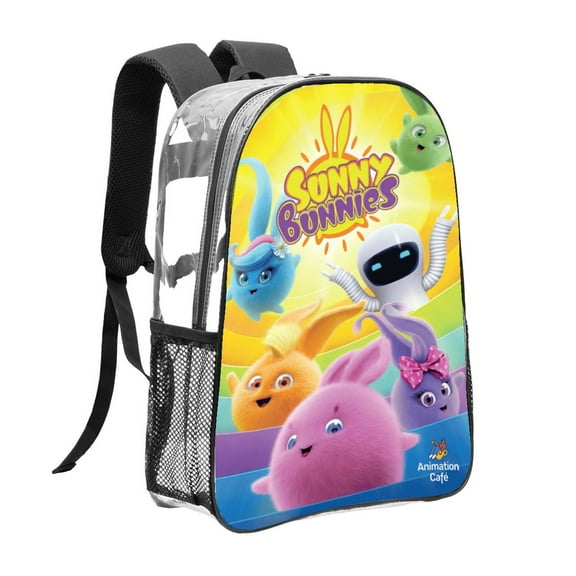 Sunny Bunnies Pattern Transparent Backpack Lightweight And fashionable Showcasing Personality And Leading The Trend