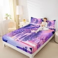 thumbnail image 3 of Erosebridal Cute Unicorn Girls Queen Sheet Sets,Purple Cartoon Unicorn Bed Set For Kids 4 Pieces, 3 of 6