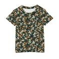 thumbnail image 6 of Atogsazn Children's Girl Floral Tshirt Kids Casual Flowy Short Sleeve T-shirt Summer Clothes Top for Girls Black 5-6 Years, 6 of 6
