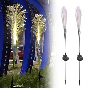Big Savings! Solar Garden Lights, Upgraded Swaying Fiber Light with Wind Motion, Solar Outdoor Lighting for Yard, Patio, and Garden Decoration - 2PC