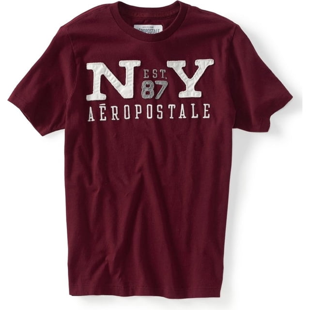 Aeropostale Mens N Est 87 Y Camiseta Gráfica, Rojo, Grande