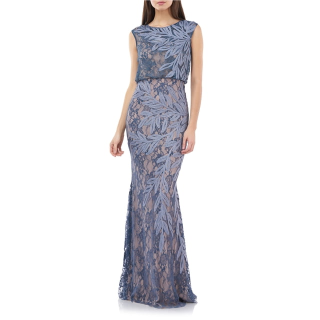 Vestido de blusa de encaje para mujer JS Collection Azul 4