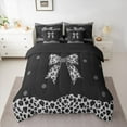 thumbnail image 2 of Castle Fairy Teens Black Grey Bow-Tie Bedding Comforter Set 7pcs,Animal Leopard Cheetah Print Queen Bedding Sets Super Cozy,Old Fashion Dreamy Princess Queen Sheet Sets,Microfiber Bedroom Decor, 2 of 8