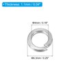 thumbnail image 2 of Unique Bargains Rondelle à Verrouillage Divisé M4, Lot de 30 Rondelles 4 mm ID 6,3 mm OD en Acier Inoxydable 304 avec Joint de Verrouillage à Ressort, Ton Argent, 2 of 5