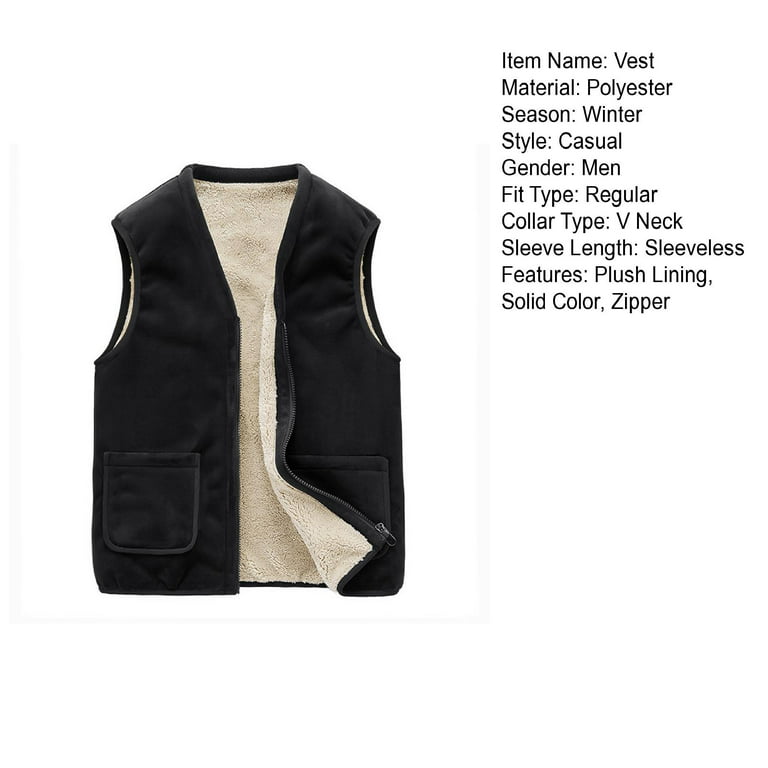 Outdoor Ventures Men's Running Vest Outerwear, Lightweight Windproof  Fleece-Lined Sleeveless Jacket for Golf