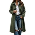 thumbnail image 2 of Hzzrkos Women's Plaid Long Trench Coat, Lapel Collar Button Front Long Sleeve Lightweight Casual Overcoat, Classic Check Pattern Outerwear for Fall and Winter, 2 of 6