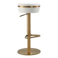 thumbnail image 1 of TOV Furniture Tabouret Réglable en Cuir Végane Blanc et Or Astro, 1 of 9