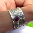 thumbnail image 6 of Ruby Spinner Ring: Handmade Sterling Silver Meditation Band, 6 of 8