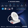 thumbnail image 7 of LUXRITE 4" Gimbal LED Recessed Light, 5CCT, 15W, 1250LM, Dimmable, CRI90 ETL 6PK, 7 of 7