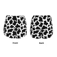 thumbnail image 3 of Rateoe Cow Print Black White Printed 2 in 1 Women's Workout Shorts for Athletic Gym Running Shorts with Phone Pockets-XX-Large, 3 of 7